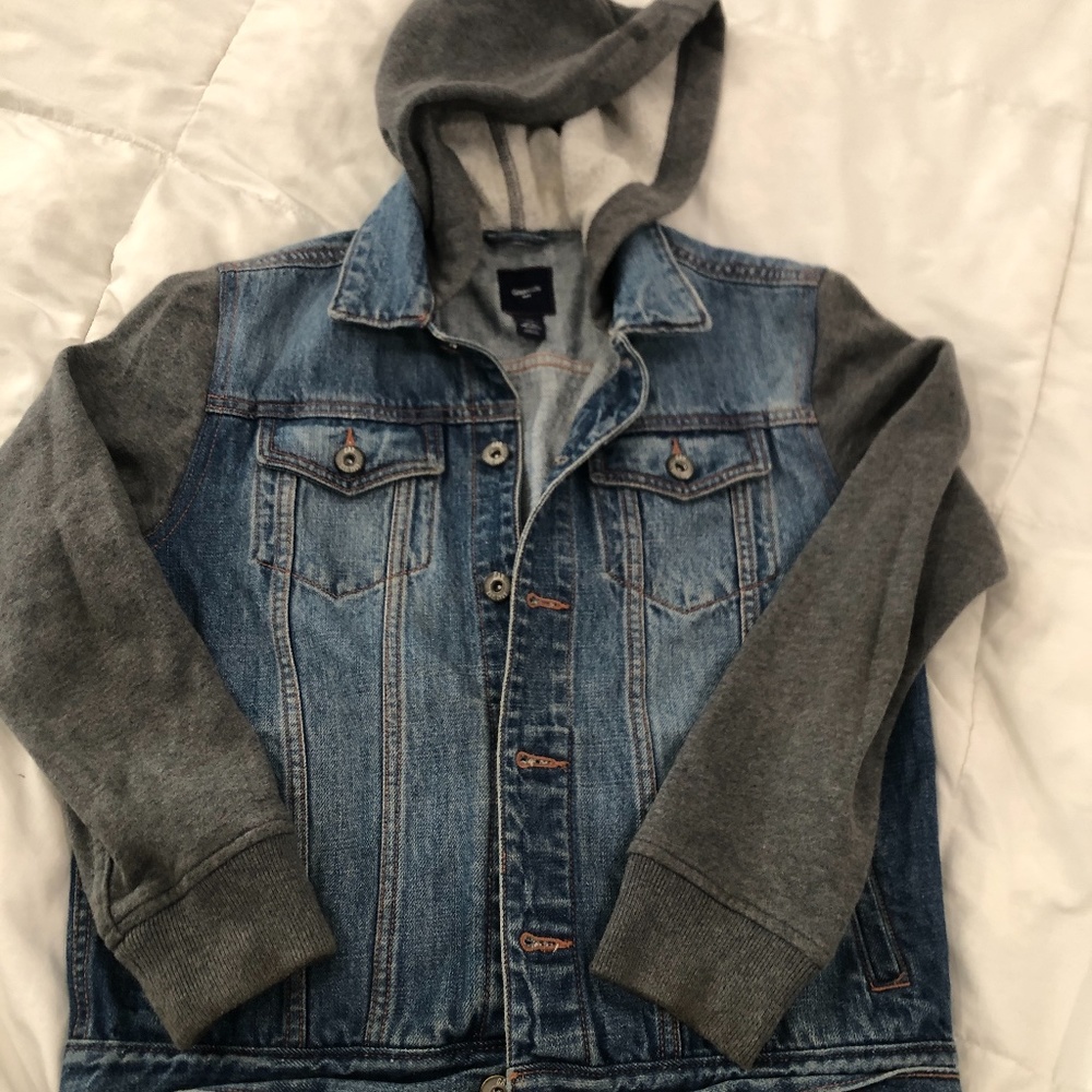 Children’s Gap kids Jean jacket with grey hoodie